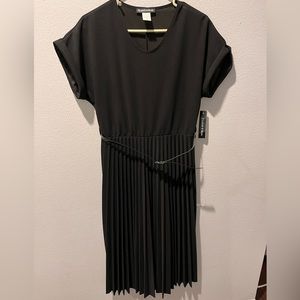 NWT XL black pleated dress